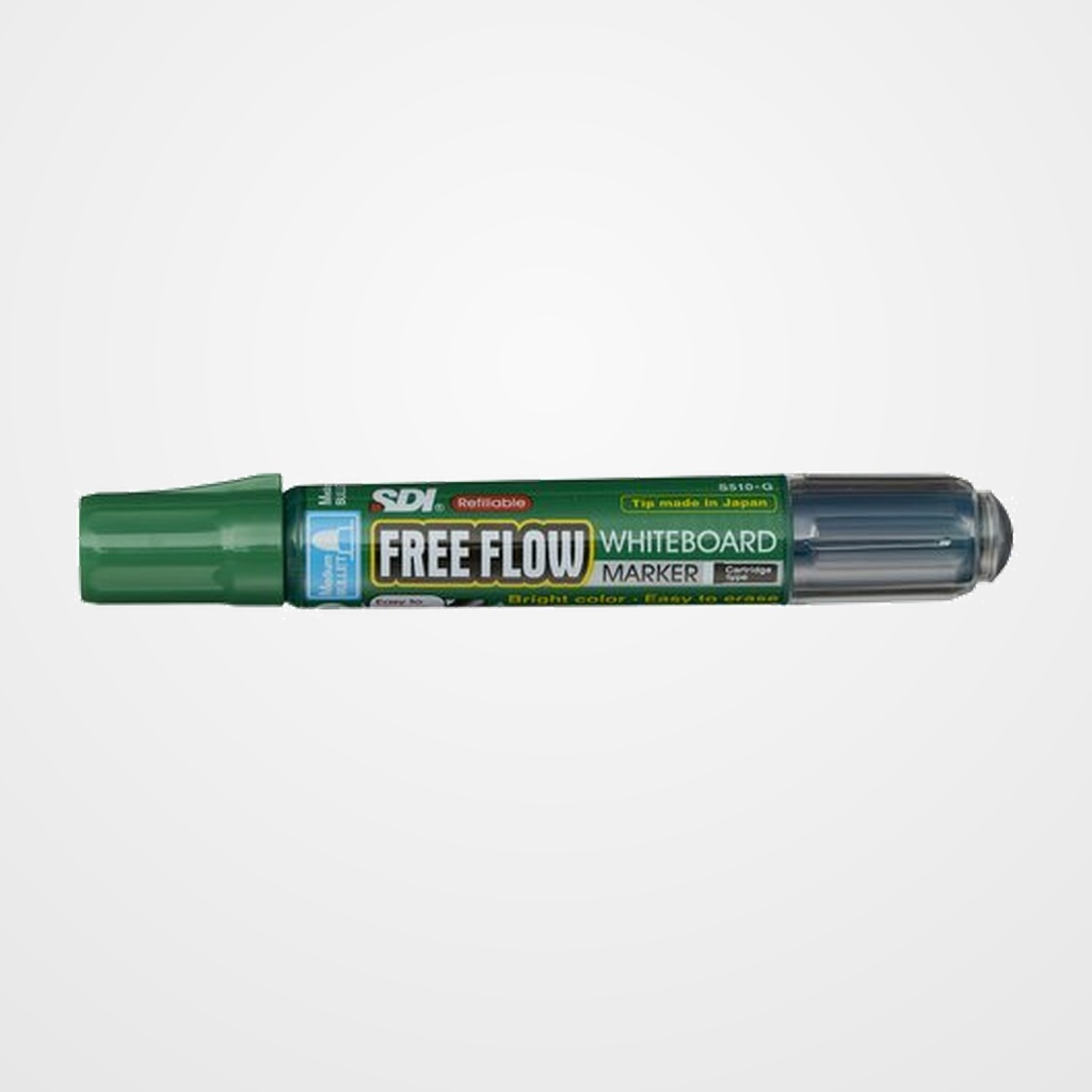 MARCADOR PIZARRA FREE FLOW RECARGABLE CONICO VERDE