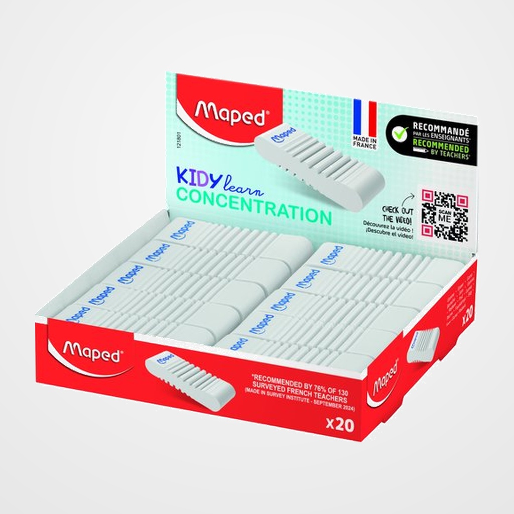 GOMA de BORRAR MAPED KIDY LEARN CONCENTRACION EXPOSITOR de 20