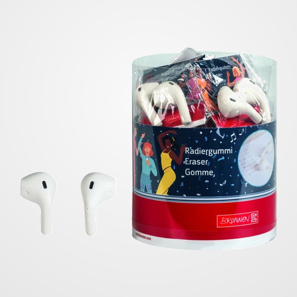 GOMA de BORRAR BRUNNEN FUN 3D IN EAR POD EXPOSITOR DE 20
