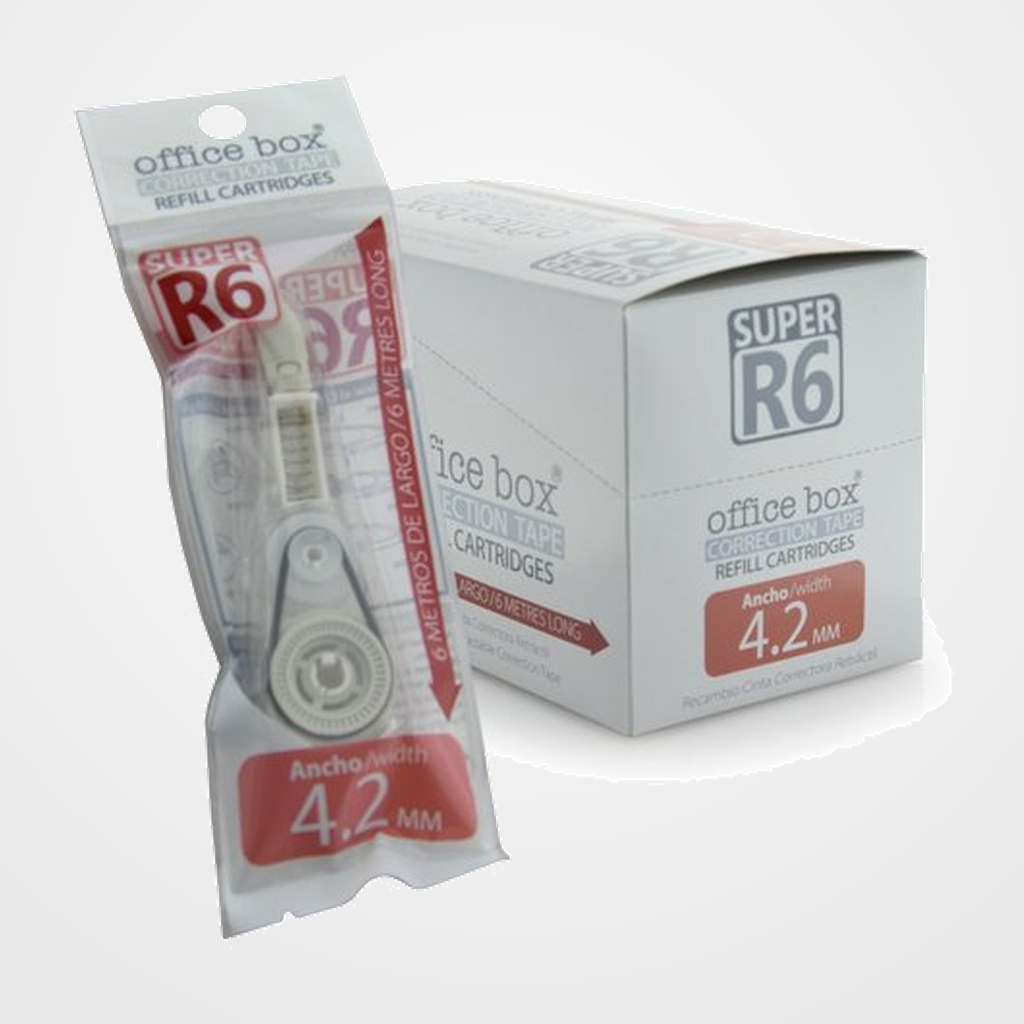 RECAMBIO CORRECTOR CINTA OFFICE BOX R6 4,2mm x 6m EXPOSITOR DE 24