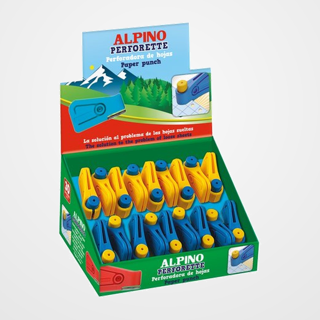 TALADRO 1 PUNZON CLIPPER PERFORETTE EXPOSITOR de 30 SURTIDO
