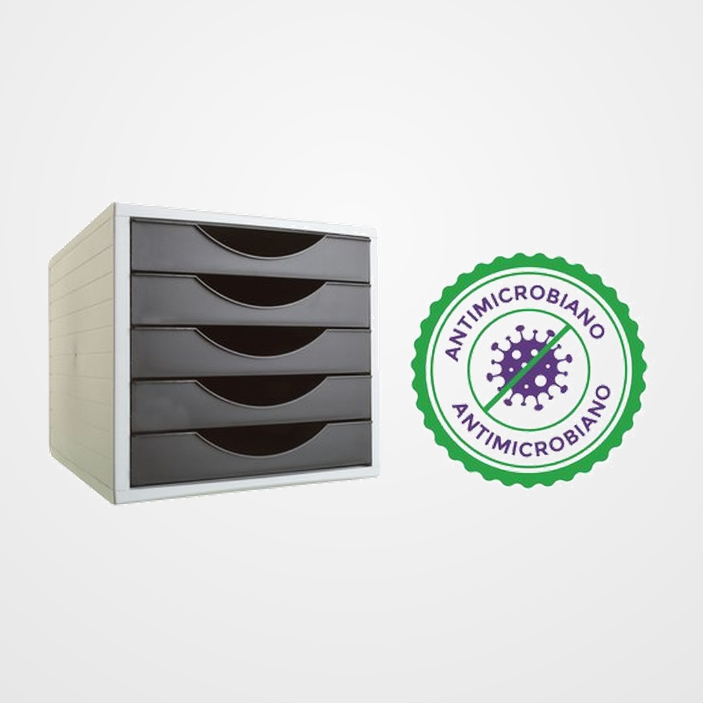 MODULO 5 CAJONES ARCHIVO 2000 ANTIMICROBIANO SANITIZED NEGRO