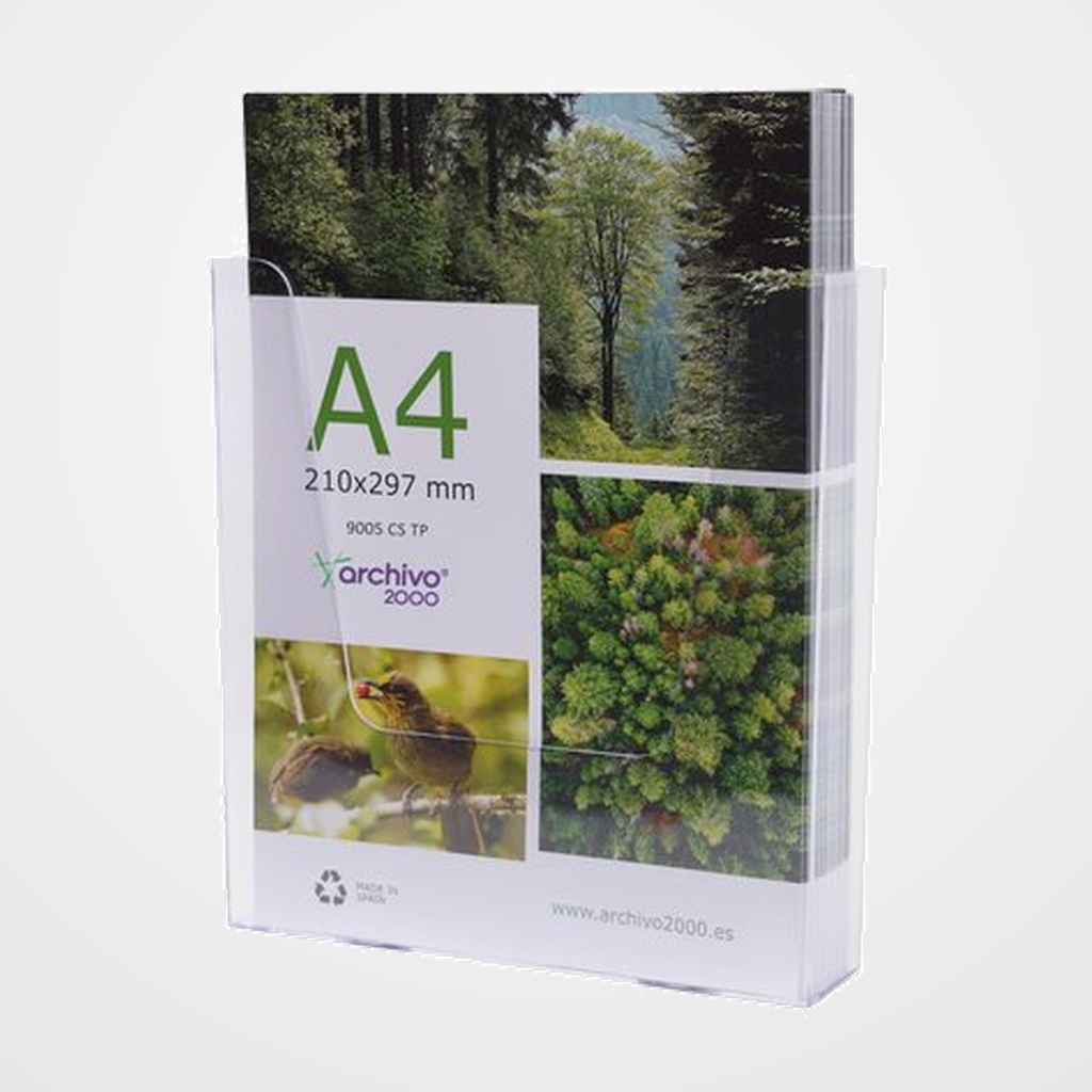 EXPOSITOR MURAL ARCHIVO 2000 PREMIUM ANTIMICROBIANO SANITIZED A4 VERTICAL CRISTAL
