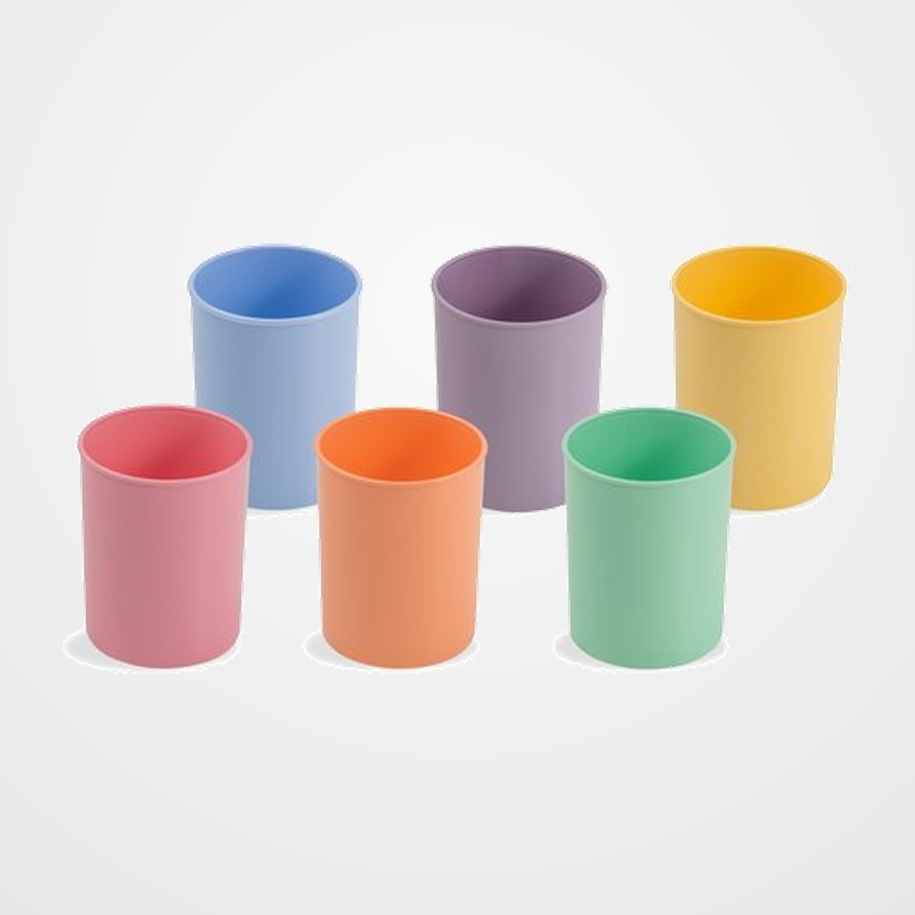 CUBILETE FAIBO PLASTICO PASTEL SURTIDO