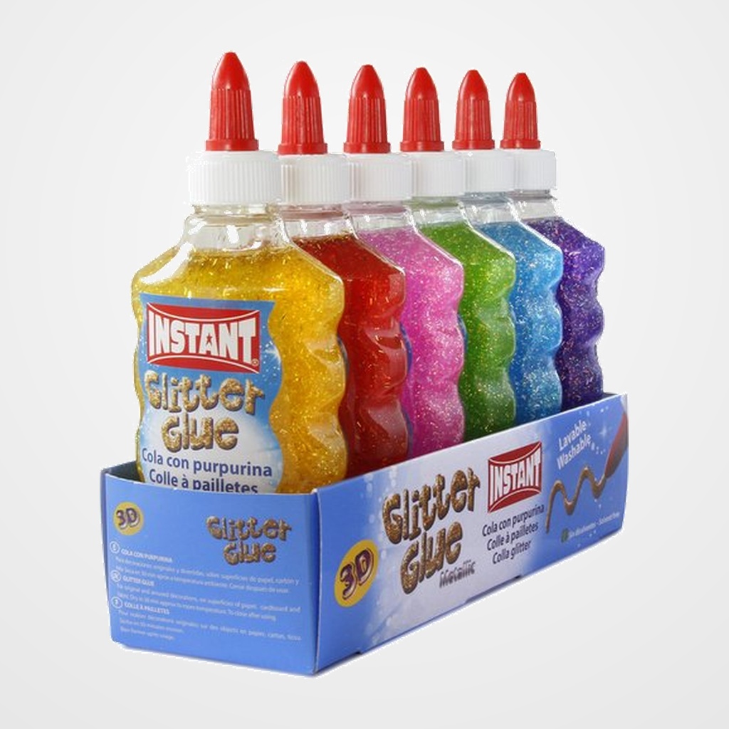 COLA GLITTER INSTANT 180ml (SURTIDO 6 colores)