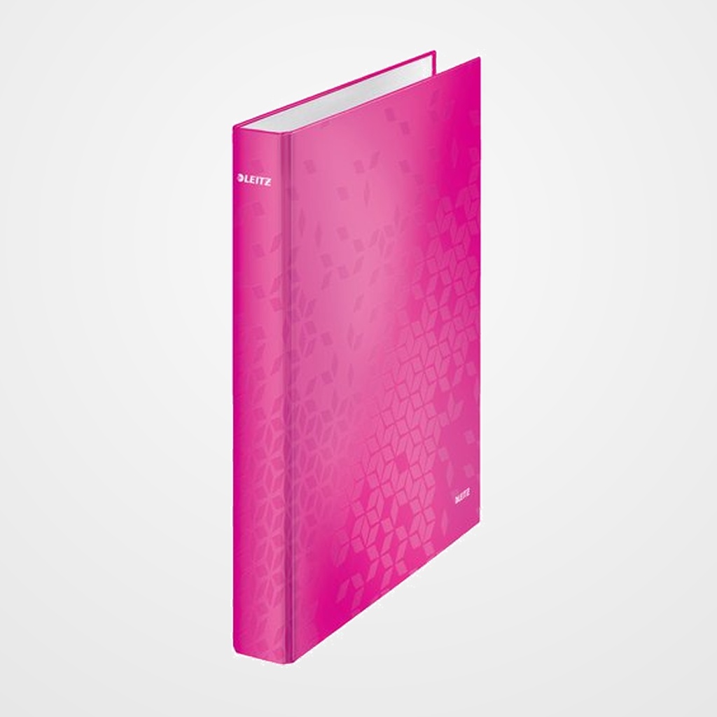 CARPETA de ANILLAS LEITZ WOW A4 180º 2 an.MIXTAS 25mm FUCSIA