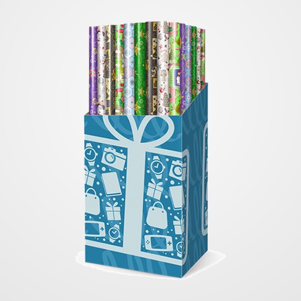 PAPEL de REGALO ROLLO TV 0,7x2 m (CAJA de 60) NAVIDAD