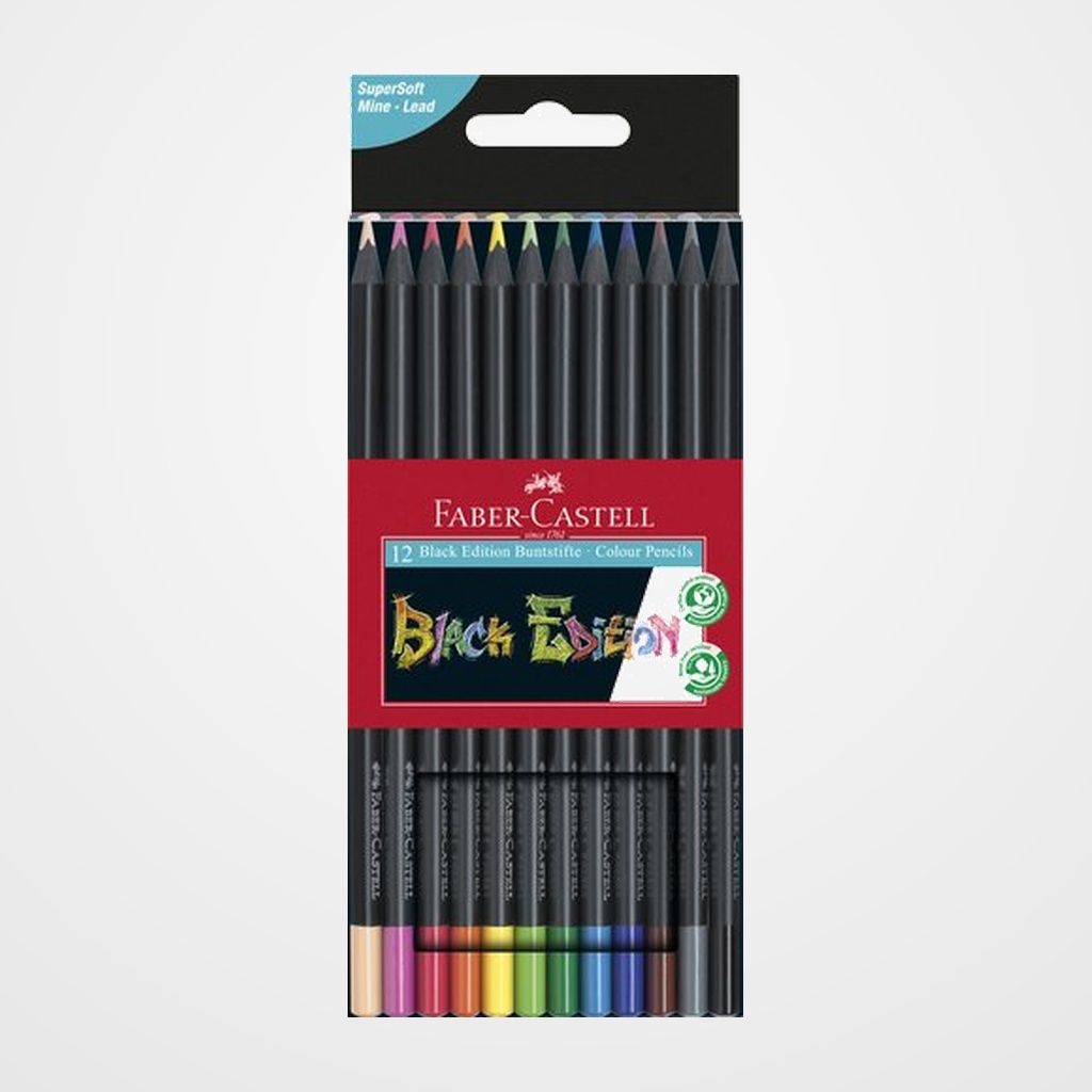 LAPICES de COLORES FABER-CASTELL BLACK EDITION ESTUCHE de 12