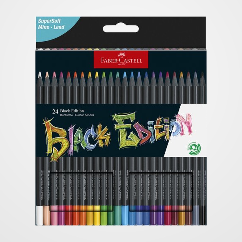 LAPICES de COLORES FABER-CASTELL BLACK EDITION ESTUCHE de 24