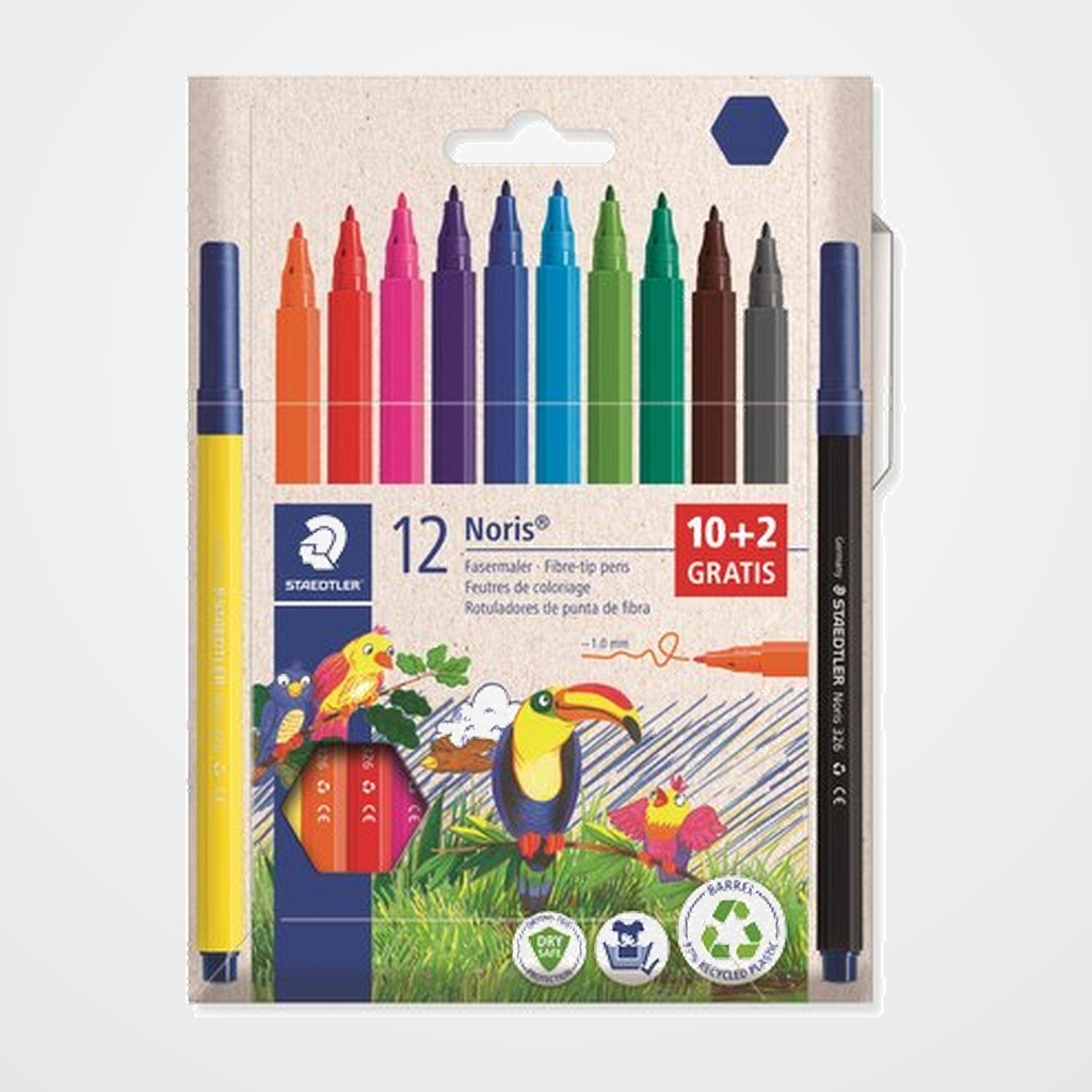 ROTULADOR FIBRA STAEDTLER  326 NORIS CLUB CAJA CARTON de 10