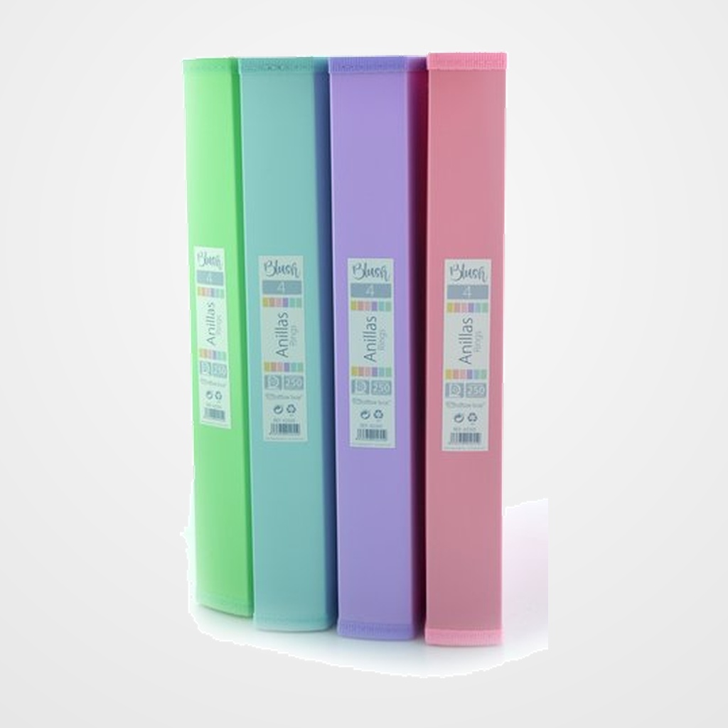CARPETA de ANILLAS OFFICE BOX PP A4+ BLUSH 4 an. 25mm SURTIDO (4 col.)