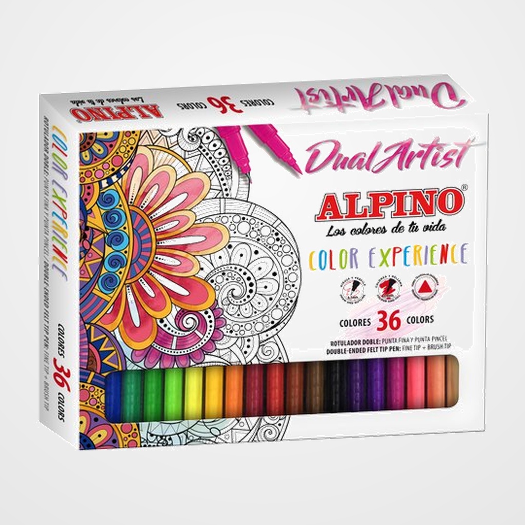 ROTULADOR FIBRA ALPINO COLOR EXPERIENCE DUAL ARTIST estuche de 36