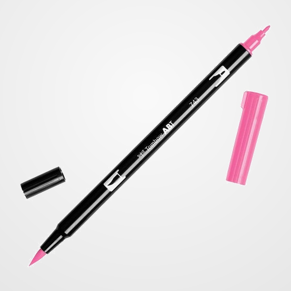 ROTULADOR TOMBOW DOBLE PUNTA PINCEL ROSA CALIENTE