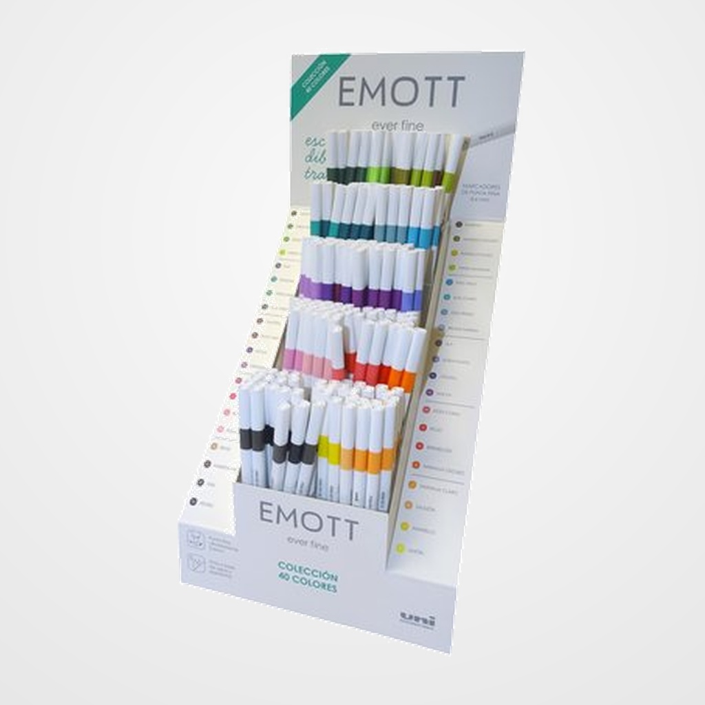 ROTULADOR FIBRA UNI-BALL EMOTT FINELINER PEM-SY (0,4) EXPOSITOR de 200