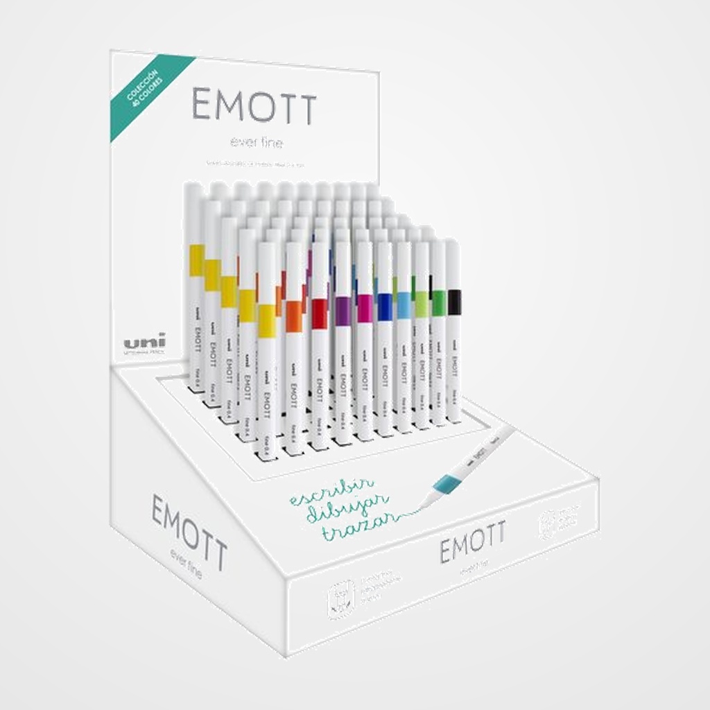 ROTULADOR FIBRA UNI-BALL EMOTT FINELINER PEM-SY (0,4) EXPOSITOR de 50