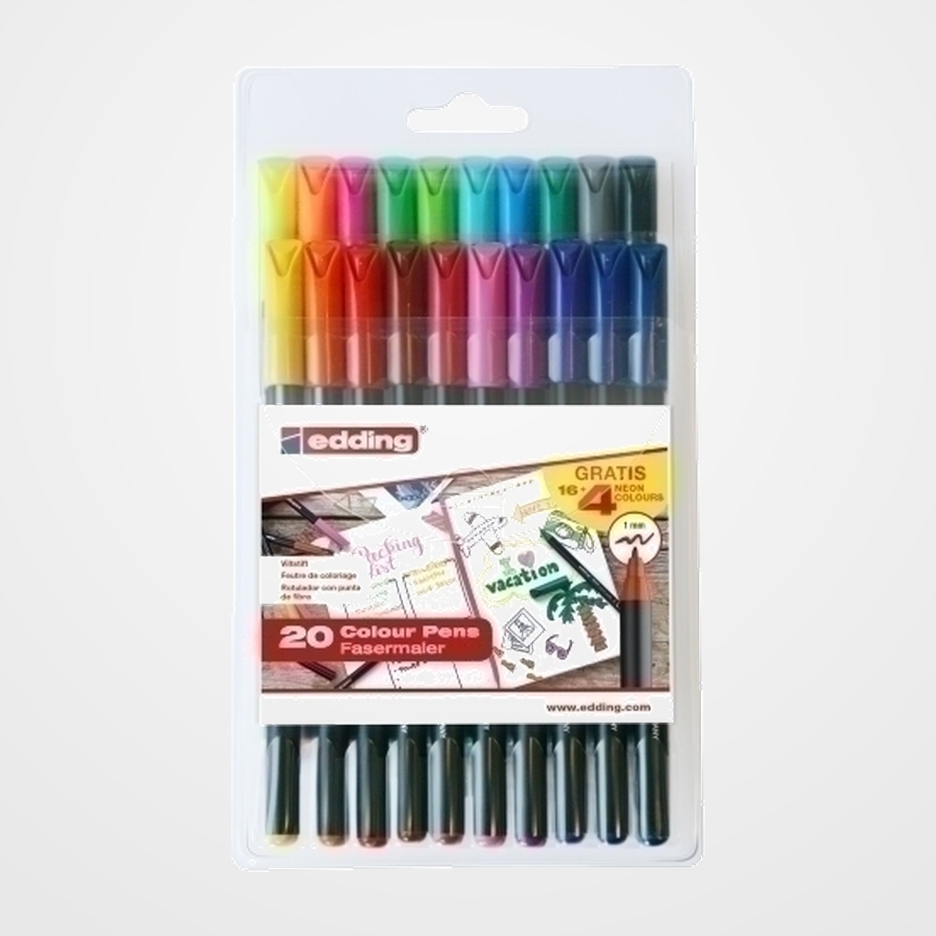 ROTULADOR FIBRA EDDING 1200 ESTUCHE de 20