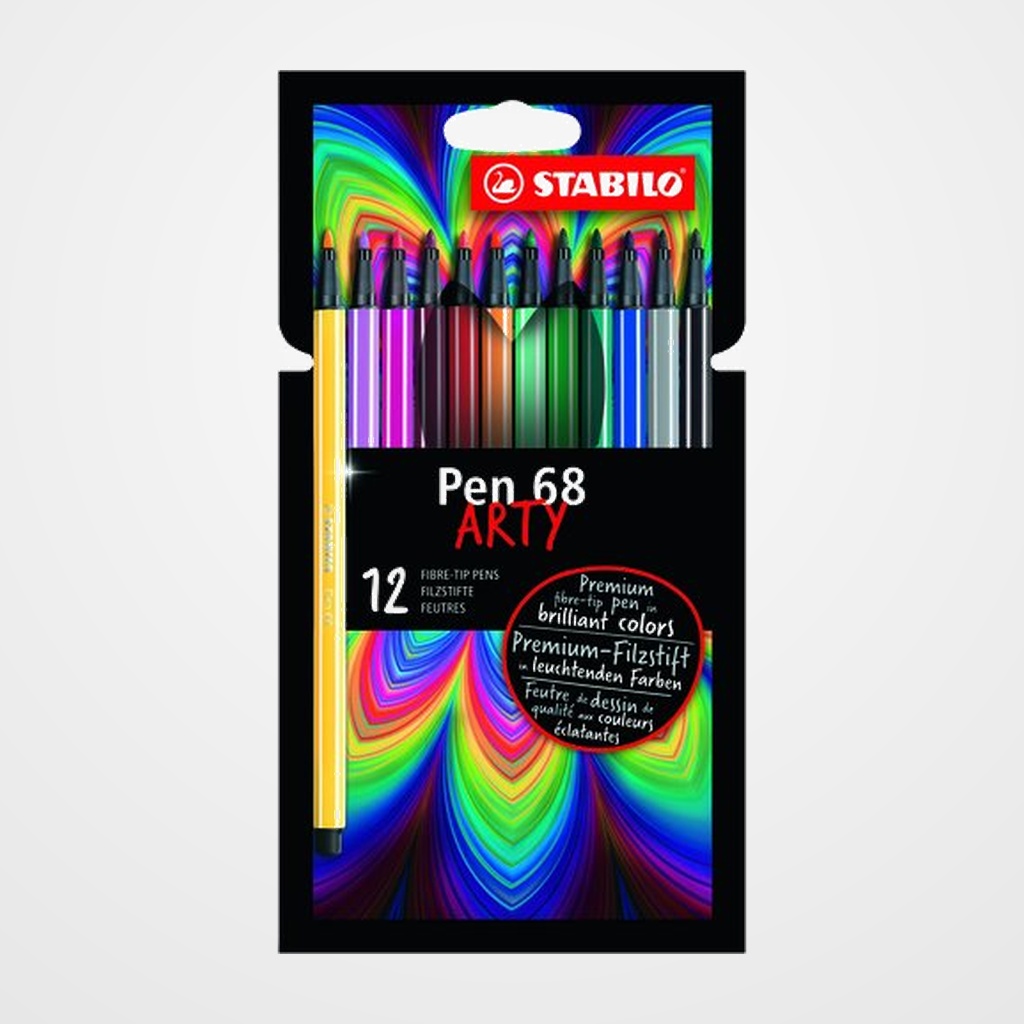 ROTULADOR FIBRA STABILO PEN 68 ARTY LINE CAJA CARTON de 12