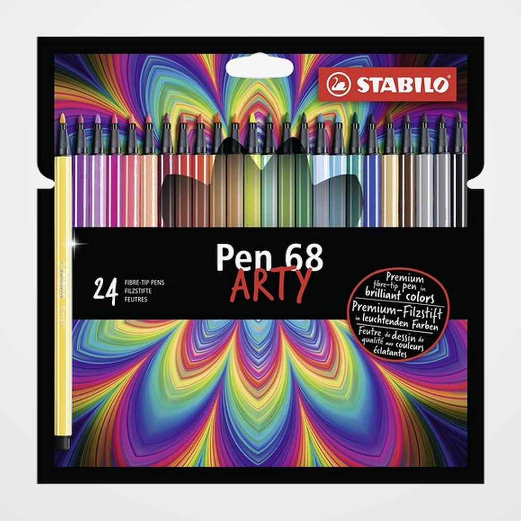 ROTULADOR FIBRA STABILO PEN 68 ARTY LINE CAJA CARTON de 24