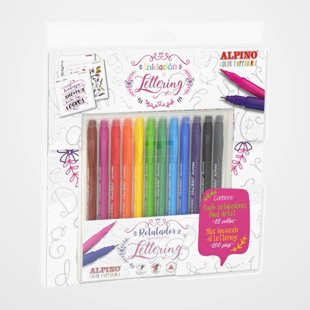 ROTULADOR FIBRA ALPINO COLOR EXPERIENCE SET DE INICIACION LETTERING CAJA de 12