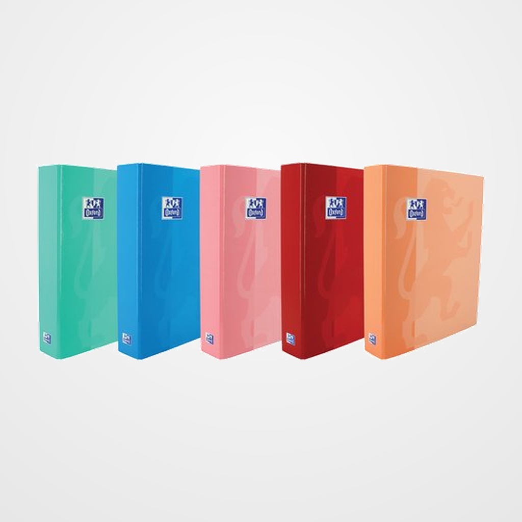 CARPETA de ANILLAS OXFORD SCHOOL CARTON FORRADO A4 4 an.MIXTAS 25mm COL.SUR.(5)