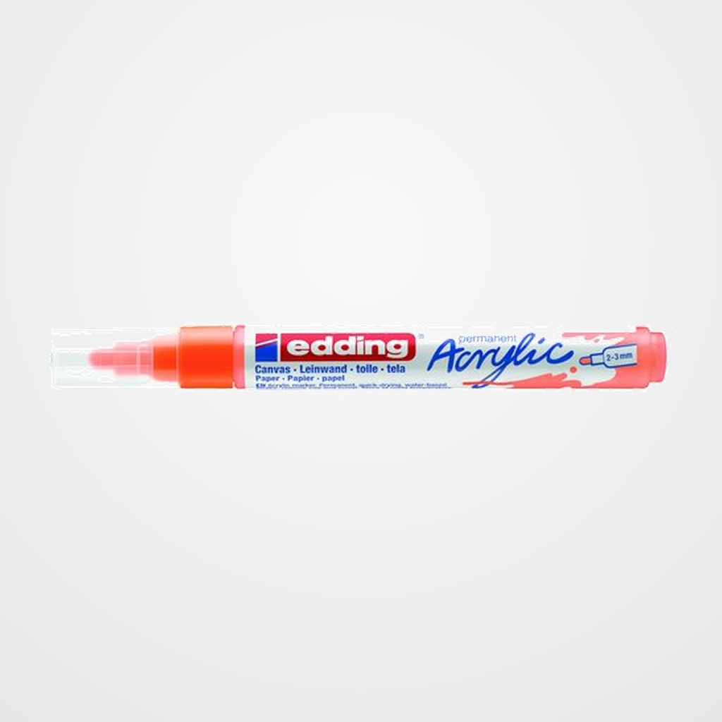 MARCADOR ACRYLIC EDDING 5100 CONICO (2-3 mm) NARANJA NEON