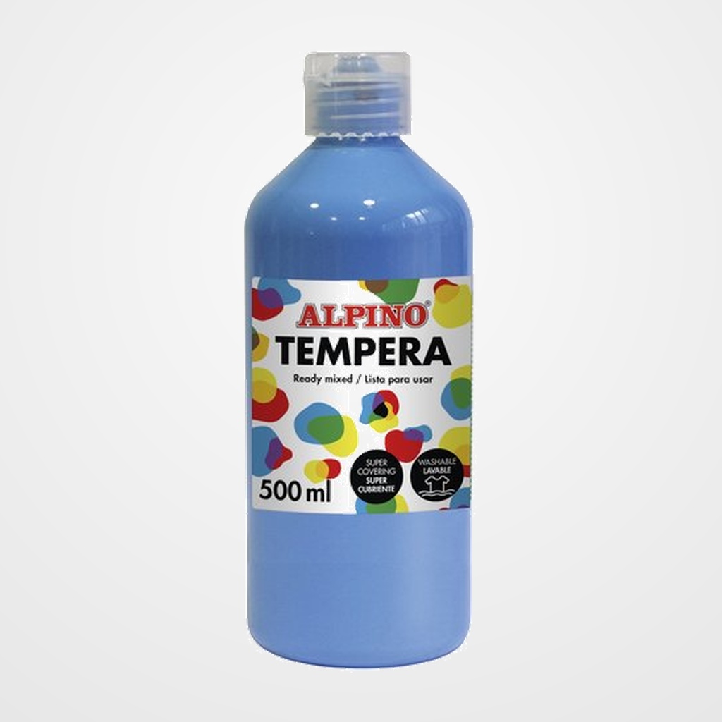 TEMPERA ALPINO LIQUIDA  500 ml (botella) AZUL CYAN