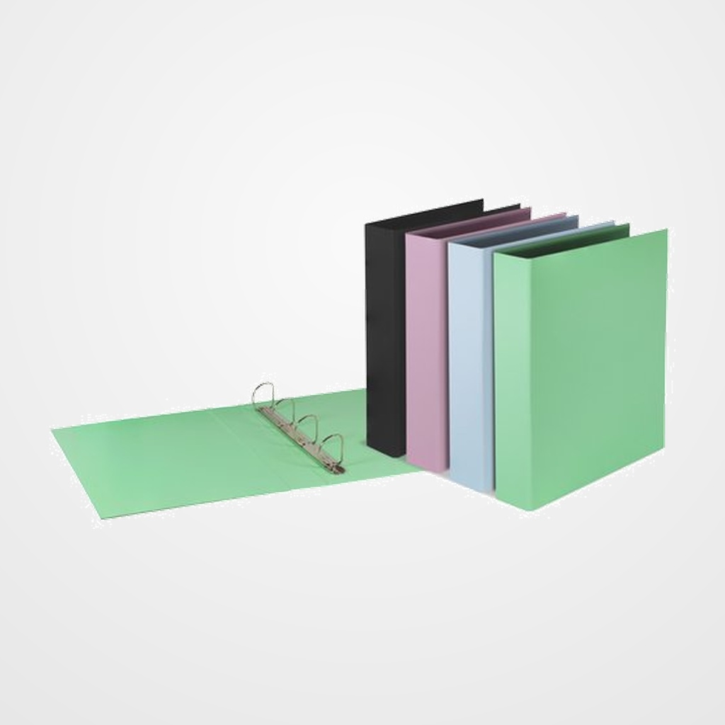 CARPETA de ANILLAS PARDO PASTEL TOUCH Fº 4 an.MIXTAS 40mm VERDE