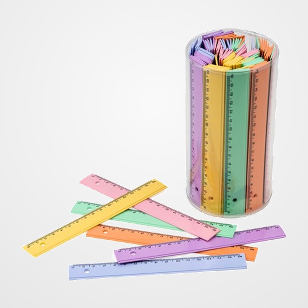 REGLAS FAIBO PLASTICO PASTEL 16cm BOTE DE 100