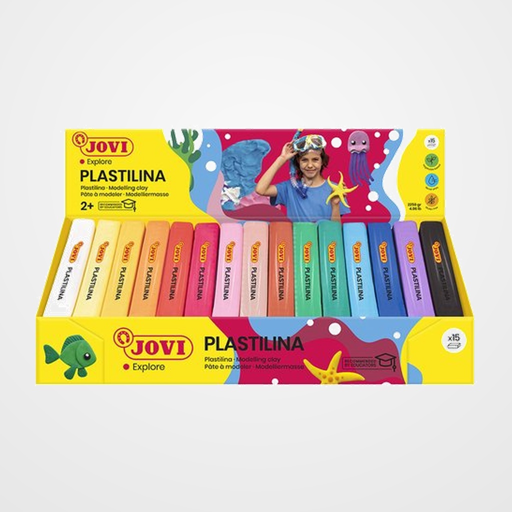 PLASTILINA JOVI 71 PASTILLA 150 gr. SURTIDO EXPOSITOR DE 15