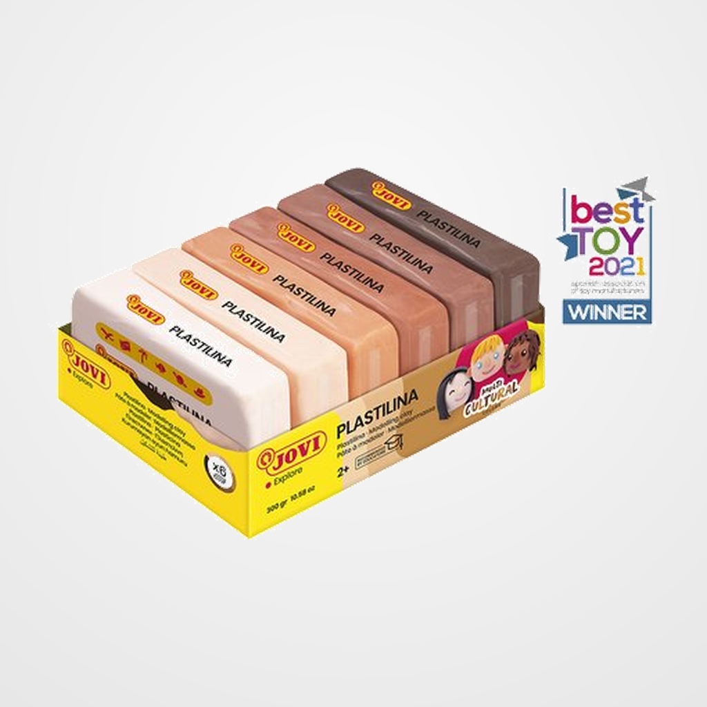 PLASTILINA JOVI 70 COLORES MULTICULTURAL PASTILLA 50 gr. SURTIDO CAJA DE 6