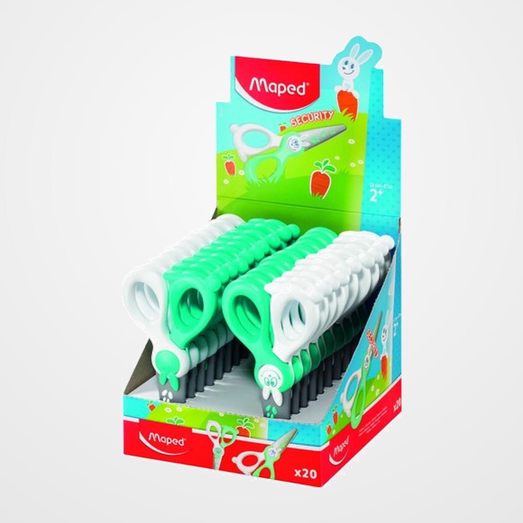 TIJERAS ESCOLARES MAPED KIDICUT (FIBRA de VIDRIO) 12 cm. EXPOSITOR de 20