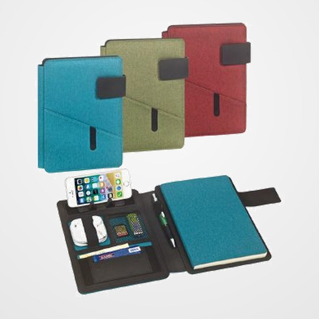 CARPETA de CONGRESOS CARCHIVO VENTURE A5 CON ATRIL, BLOCK, PORTA BOLIGRAFO y TRABILLA VERDE