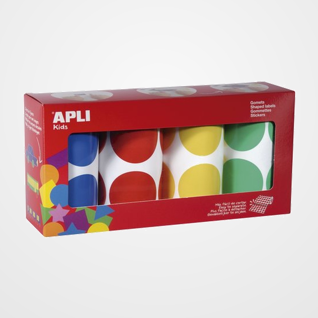 GOMETS APLI  ROLLO 59h CIRCULO Ø 45 mm  PACK DE 4 (AZ-RO-AM-VD) 1.416 uds. (17634)
