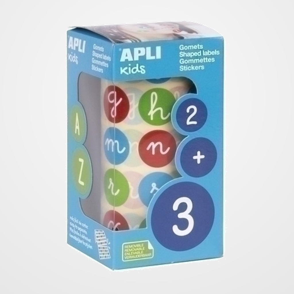 GOMETS APLI ROLLO ABC MINUSC. MULTICOLOR REMOVIBLE Ø 20 mm  16798