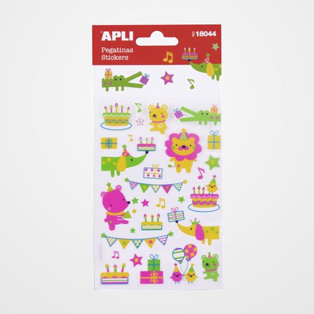 STICKERS APLI BOLSA 1h ANIMALES NEON (18044)