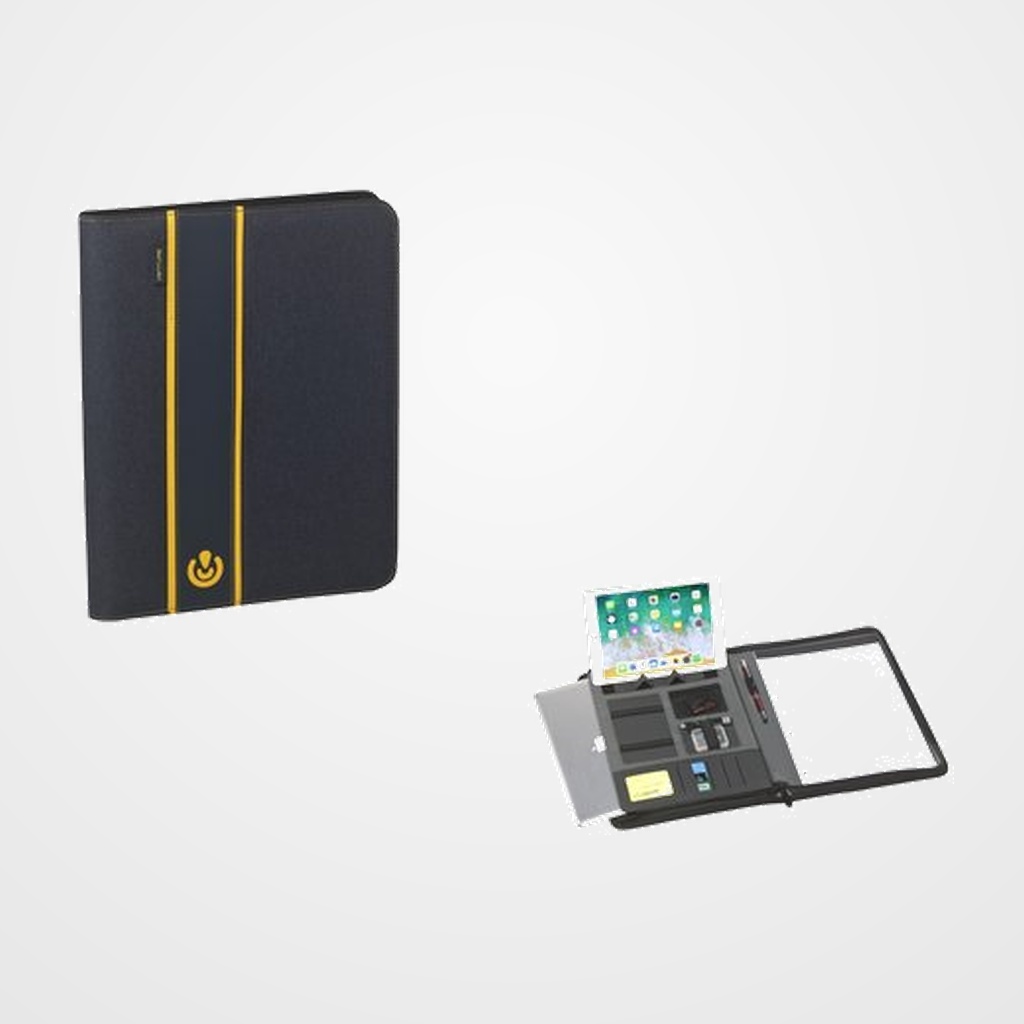 CARPETA de CONGRESOS CARCHIVO VENTURE 33x26x25 cm CIERRE CREMALLERA, BOLSILLO ULTRABOOK, SOPORTE ATRIL, BOLSILLOS ELASTICOS AZUL