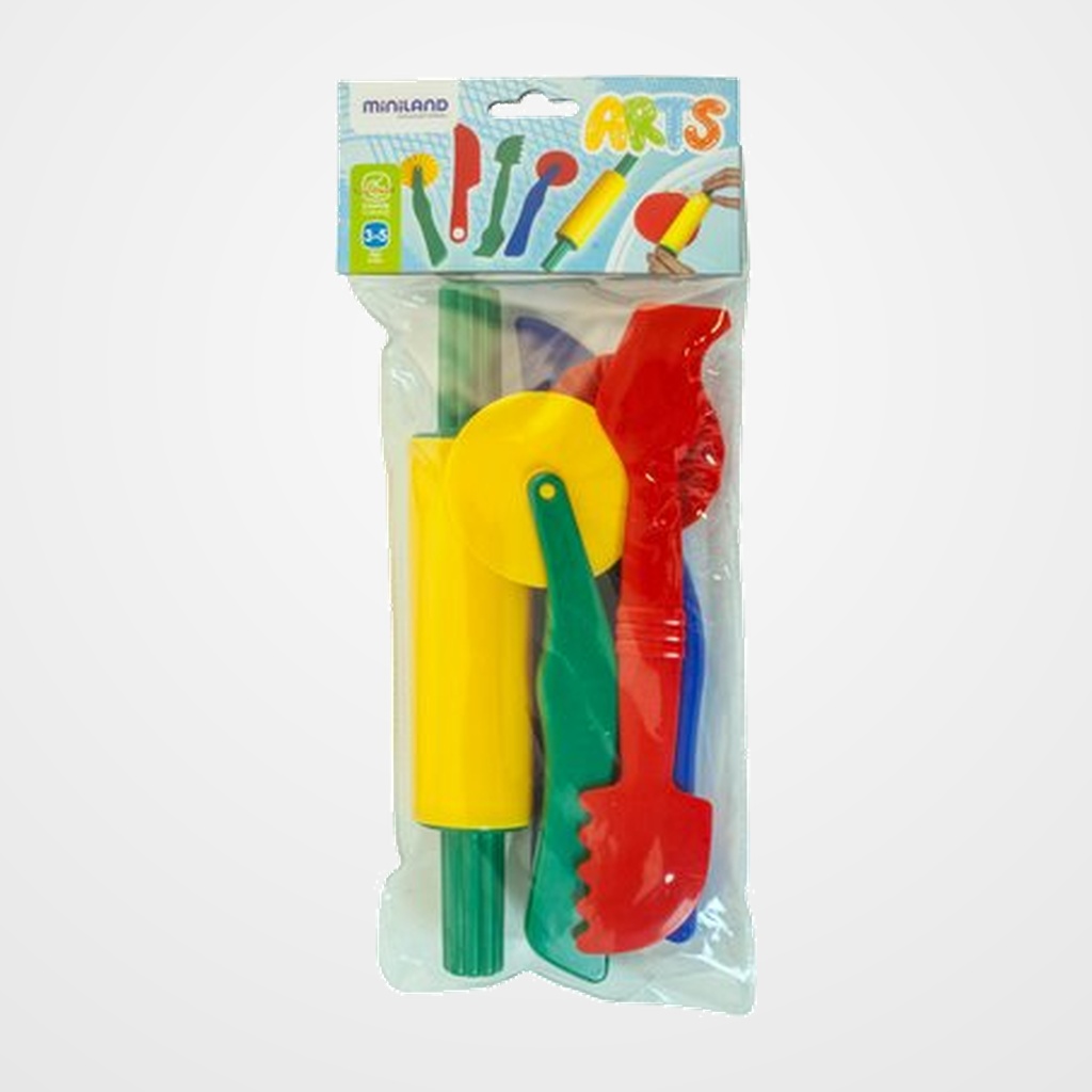JUEGO MINILAND SET DE 5 ACCESORIOS PARA PASTA BLANDA 22cm