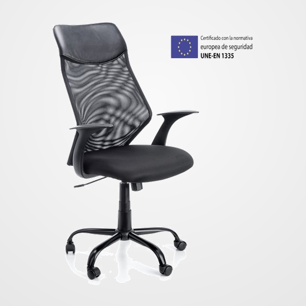 SILLA ARCHIVO 2000 PINTAFONTES CON BRAZOS Y TAPICERIA NEGRO