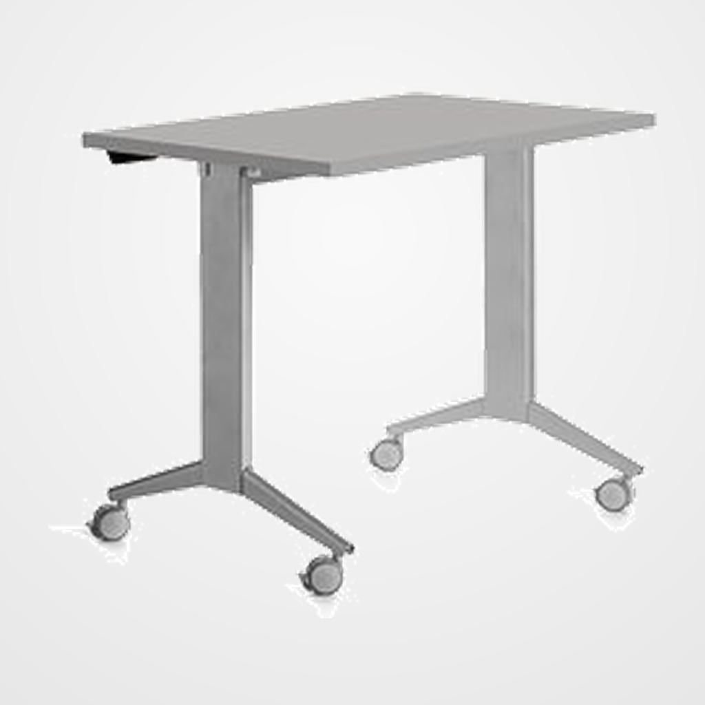 MESA ROCADA METAL 120x60 ESTRUCTURA ALUMINIO TABLERO ABATIBLE GRIS