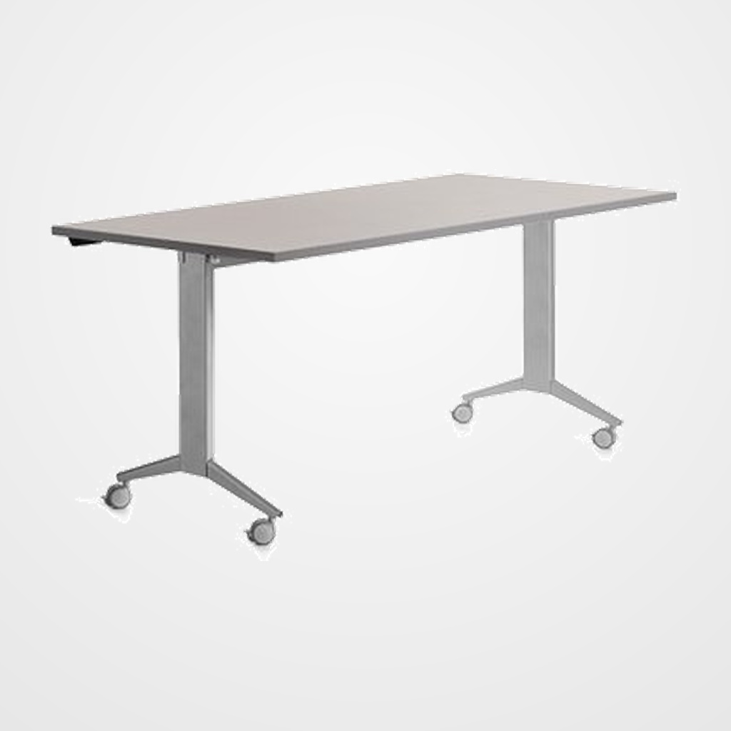 MESA ROCADA METAL 160x80 ESTRUCTURA ALUMINIO TABLERO ABATIBLE GRIS