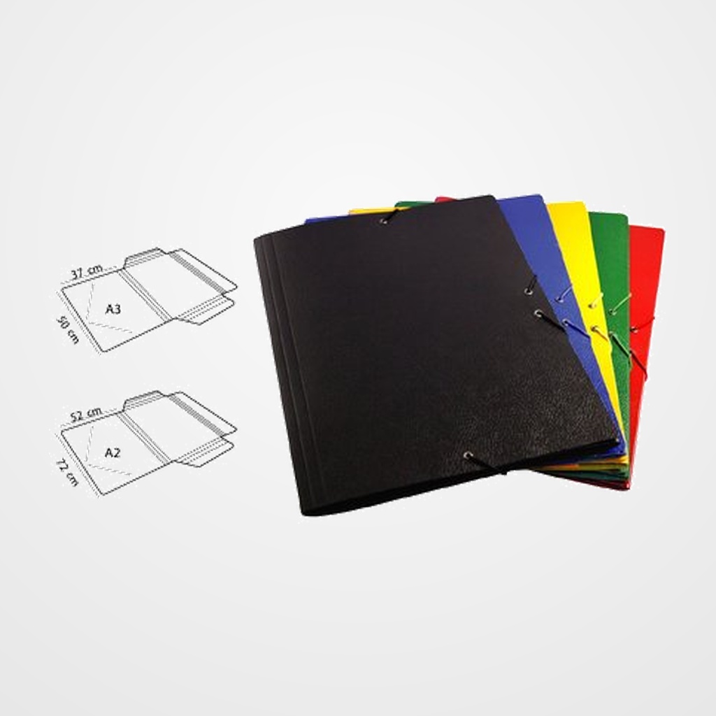 CARPETA de DIBUJO MARIOLA CARTON GOMAS sin SOLAPAS A2 AZUL