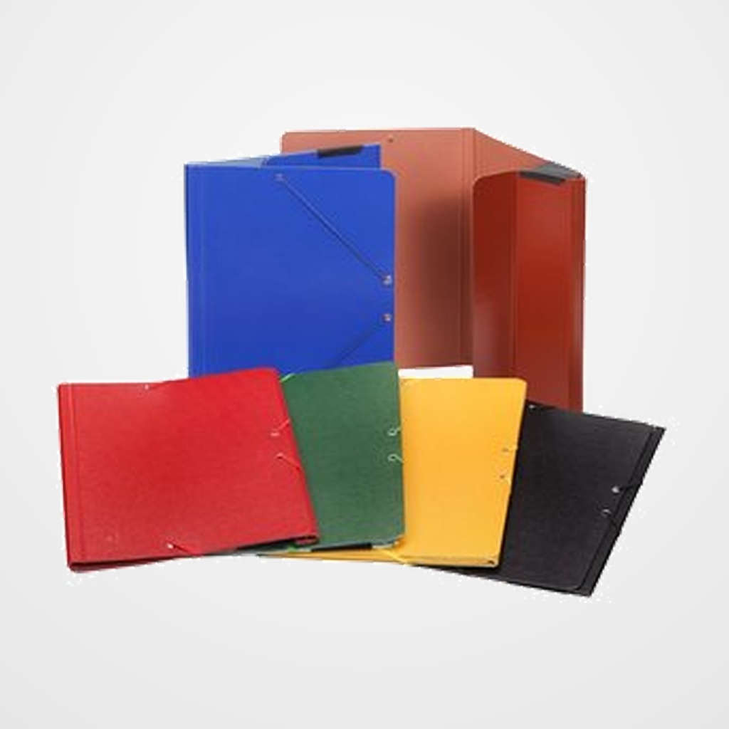 CARPETA de GOMAS y BOLSA CARCHIVO CARTON Fº AZUL