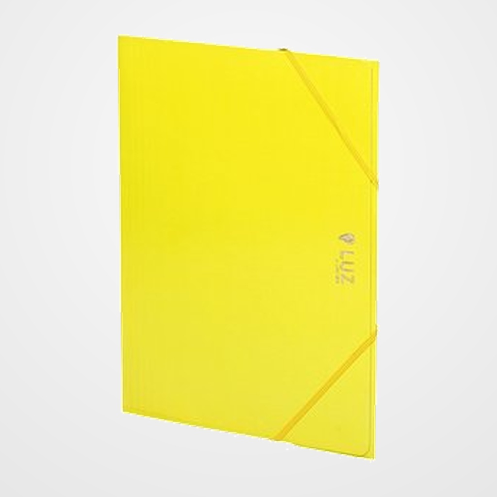 CARPETA de GOMAS y SOLAPAS CARCHIVO LUZ CARTON PLASTIFICADO BRILLO Fº AMARILLO