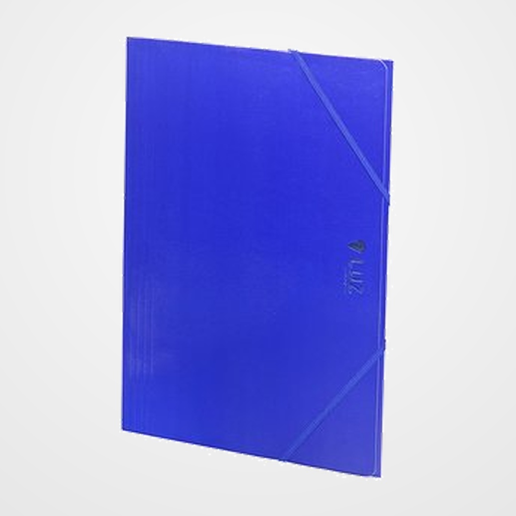 CARPETA de GOMAS y SOLAPAS CARCHIVO LUZ CARTON PLASTIFICADO BRILLO Fº AZUL OSCURO