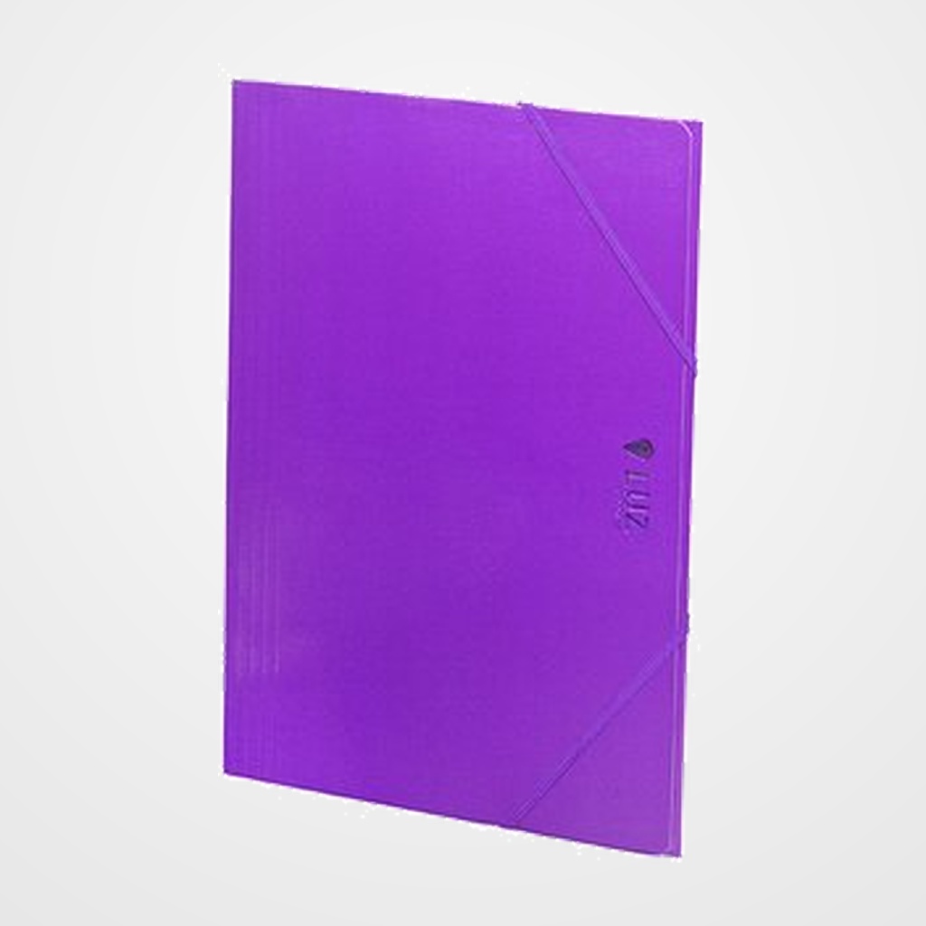 CARPETA de GOMAS y SOLAPAS CARCHIVO LUZ CARTON PLASTIFICADO BRILLO Fº VIOLETA