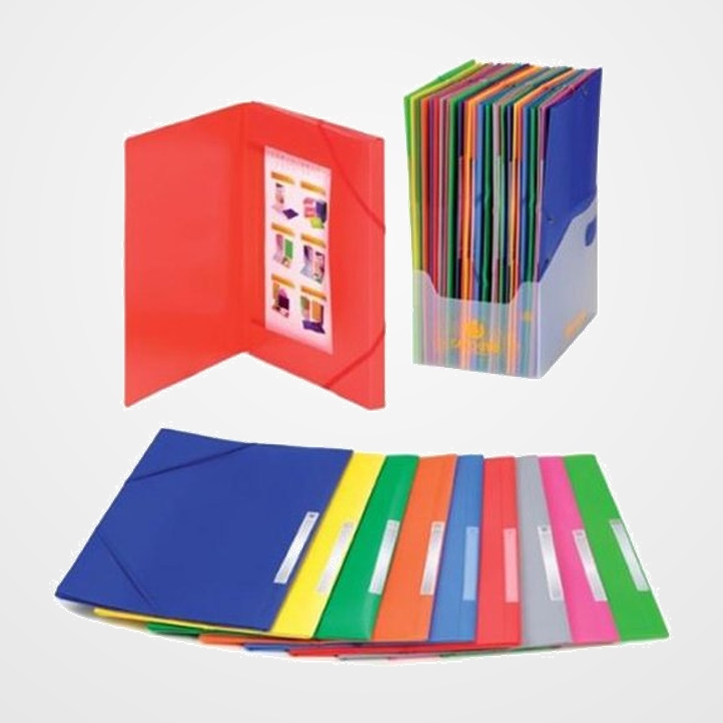 CARPETA de GOMAS y SOLAPAS CARCHIVO PP OPACO Fº  con ETIQUETA AZUL