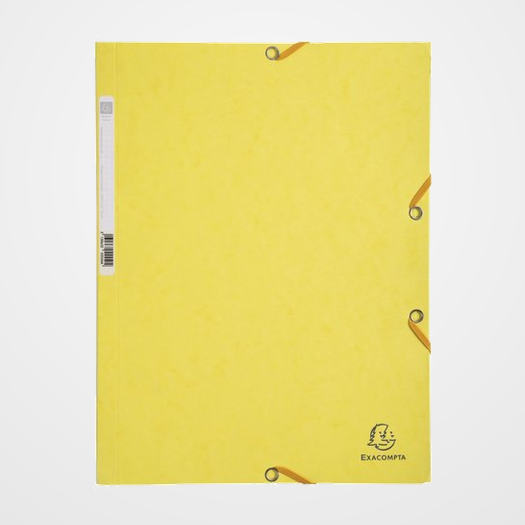 CARPETA de GOMAS y SOLAPAS EXACOMPTA AQUAREL CARTULINA LUSTRADA A4 con ETIQUETA AMARILLO LIMON