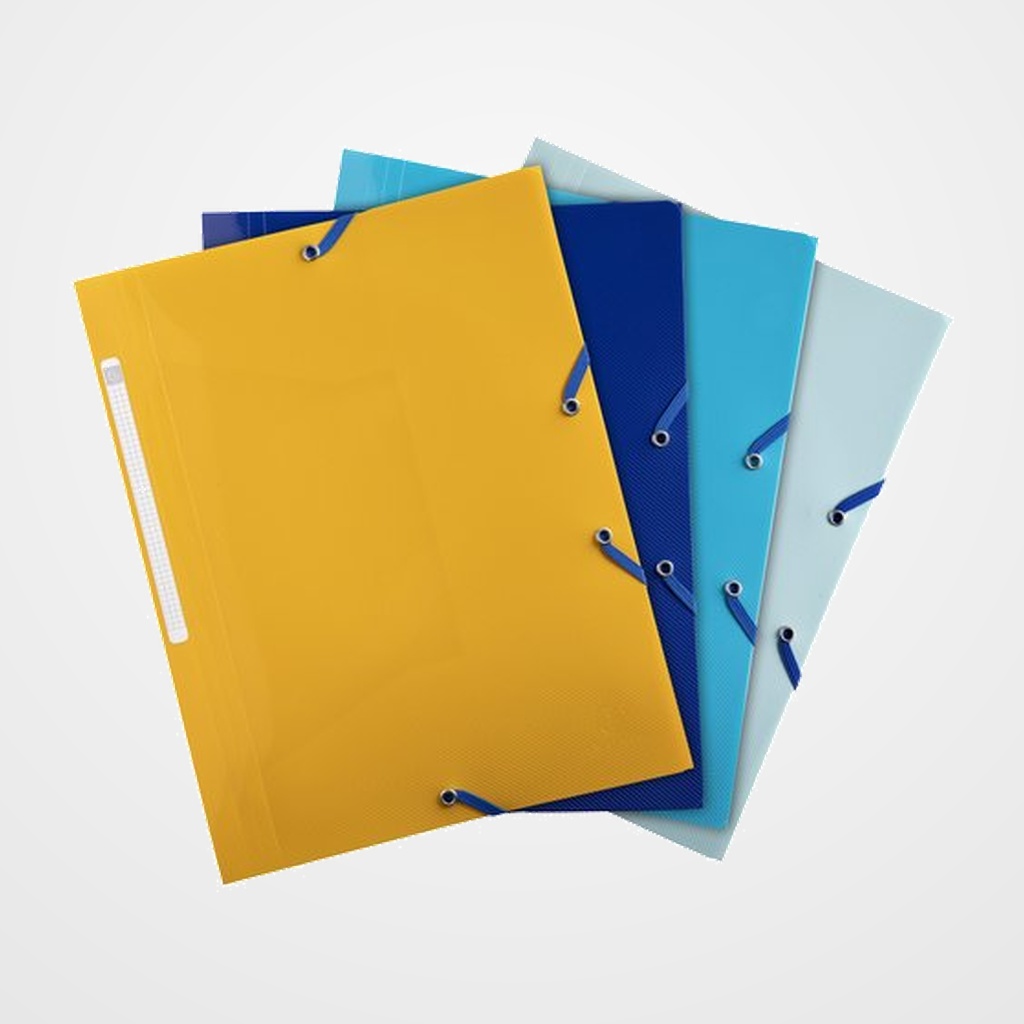 CARPETA de GOMAS y SOLAPAS EXACOMPTA BEE BLUE PP A4+ SURTIDAS (4 colores)