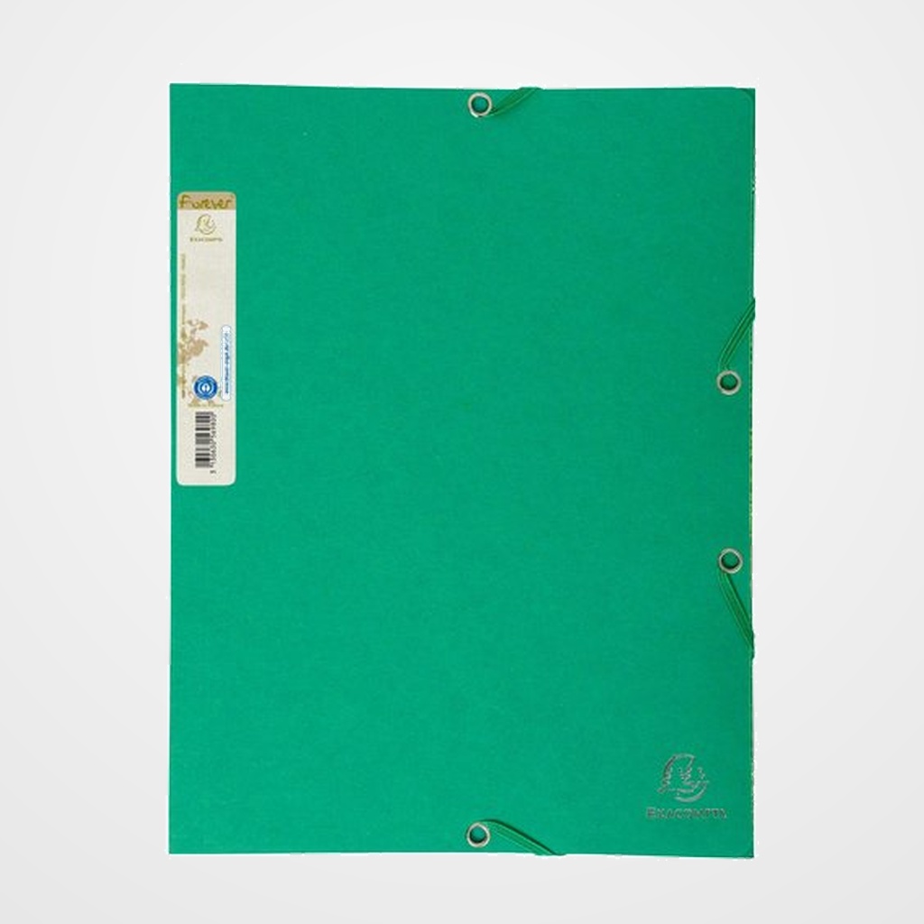 CARPETA de GOMAS y SOLAPAS EXACOMPTA FOREVER CARTON A4 con ETIQUETA VERDE