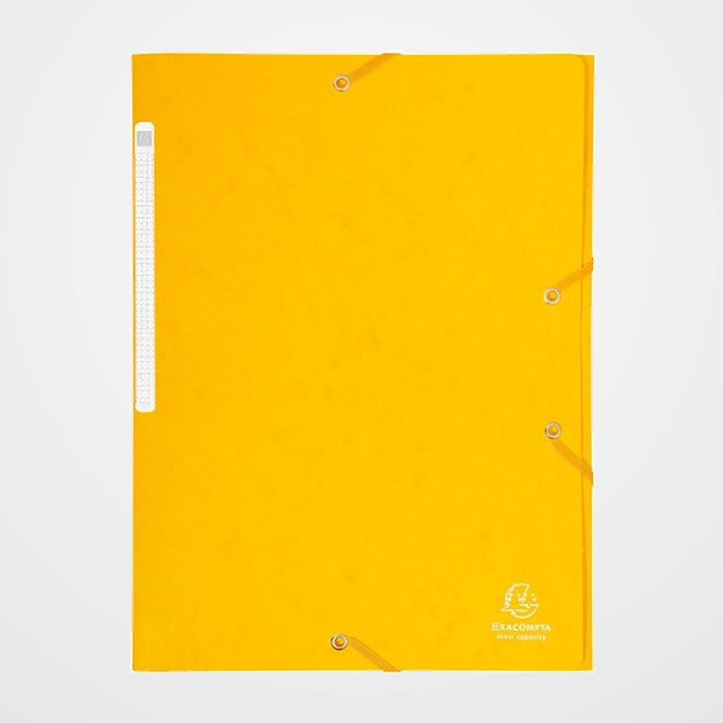 CARPETA de GOMAS y SOLAPAS EXACOMPTA MAXI CARTON A4 con ETIQUETA AMARILLO
